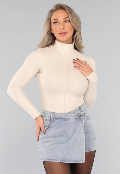 Beige Ribstof Coltrui