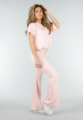 Lichtroze One Shoulder Top met Ingewerkte Top en Stretch
