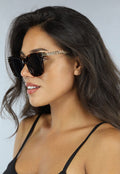 Leopard Retro Zonnebril met Gouden Montuur
