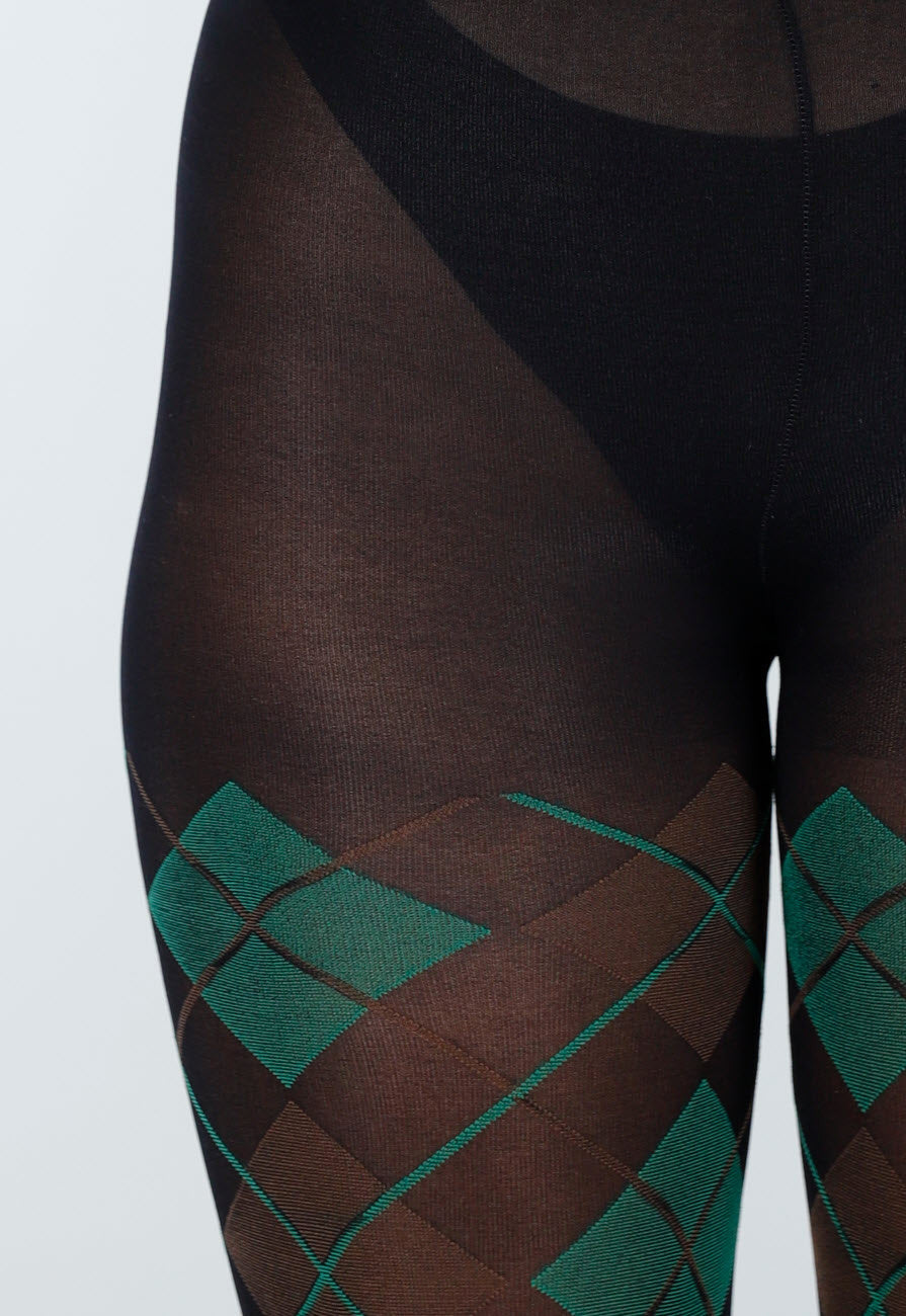 Groene Panty met Argyle Print