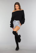 Lichtblauwe Denim Overslag Skort met Schuine Sluiting