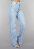 Redial Jeans  Tall High Waist Lichtblauwe Straight Leg Jeans