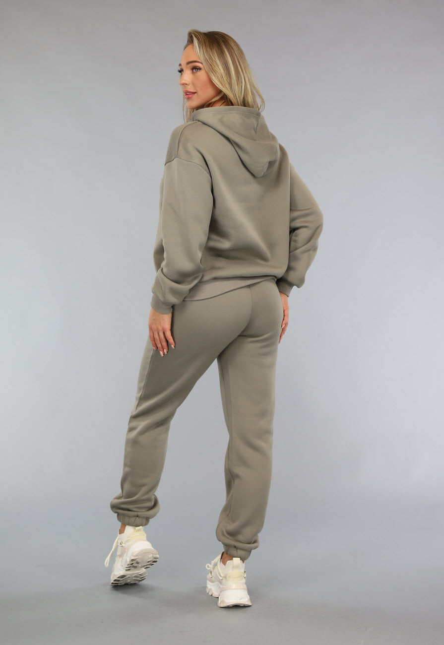 Fleece Joggingpak in Taupe