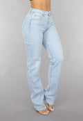 Redial Jeans  Lichtblauwe Tall Mid Waist Straight Leg Jeans