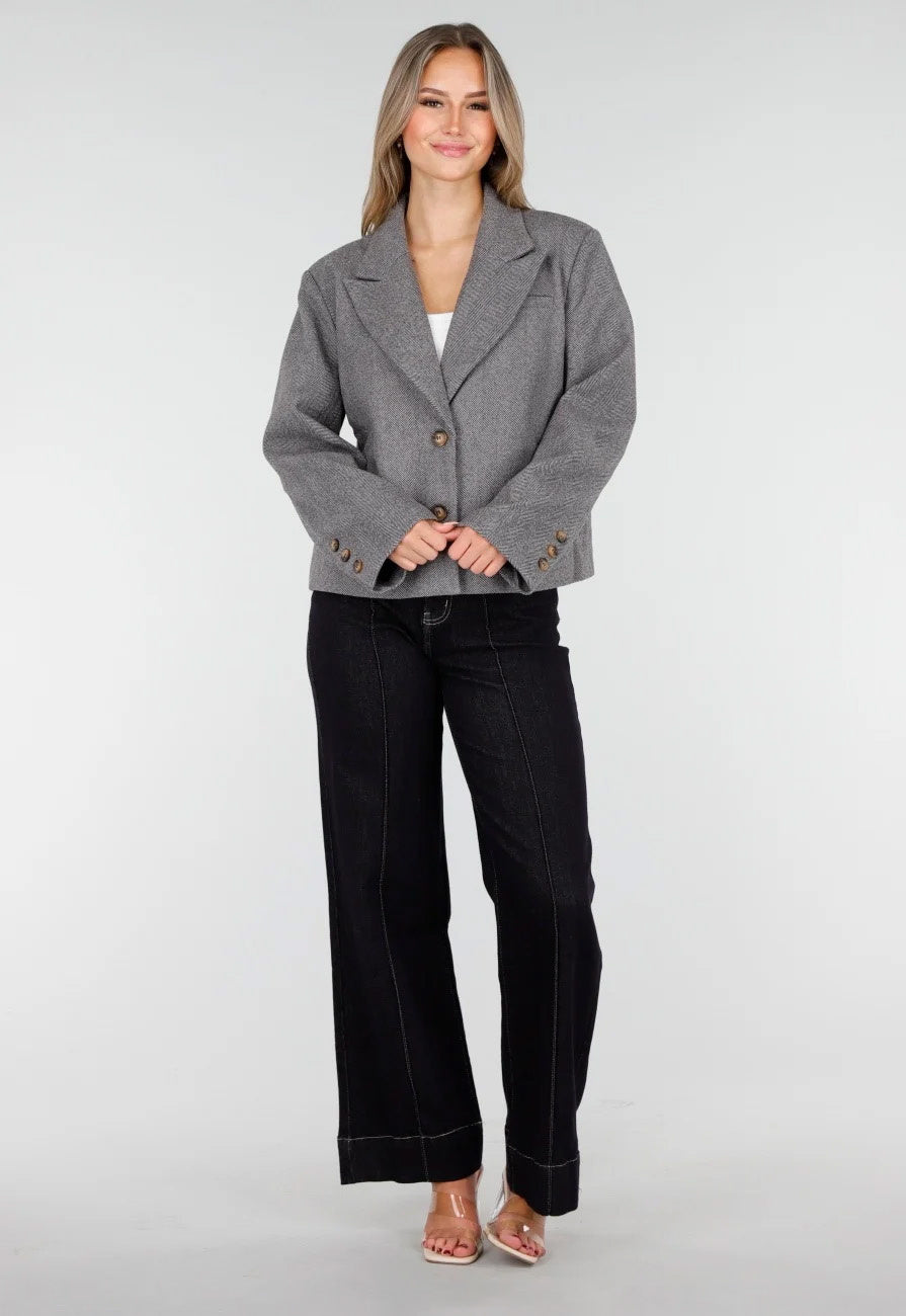 Donkerblauwe Jeans met Stretch en Rechte Pijpen