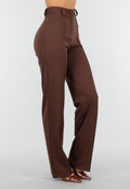 Straight Leg Bruine Pantalon Super Stretch