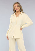 Beige Flowy Co Ord Set