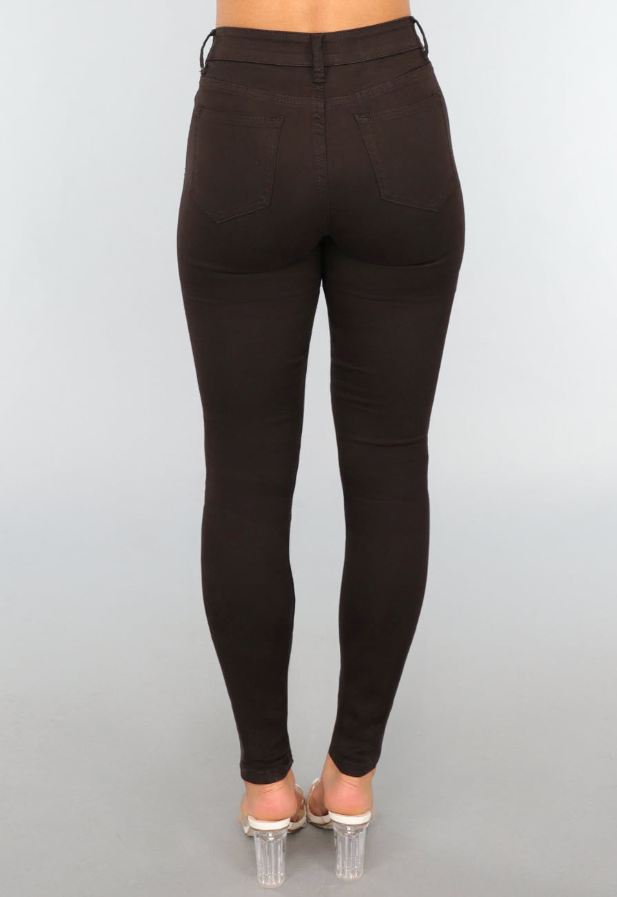 Donkerbruine Skinny Jeans
