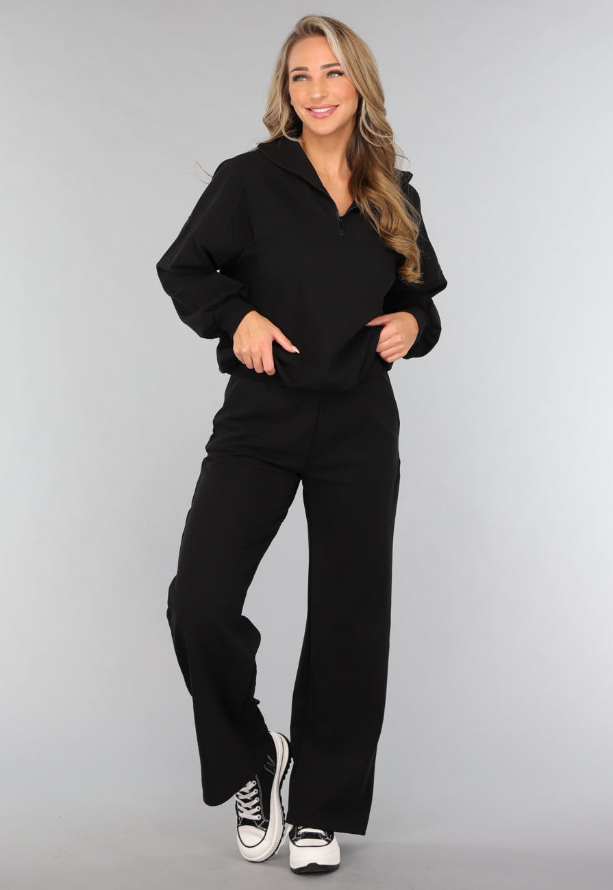 Zwarte Wide Leg Jogger