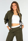 Two Piece Donkergroene Set met Blouse Detail