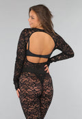 Kanten Two Piece met Bodysuit en Split Legging