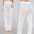 Witte Gehaakte Straight Leg Strandbroek