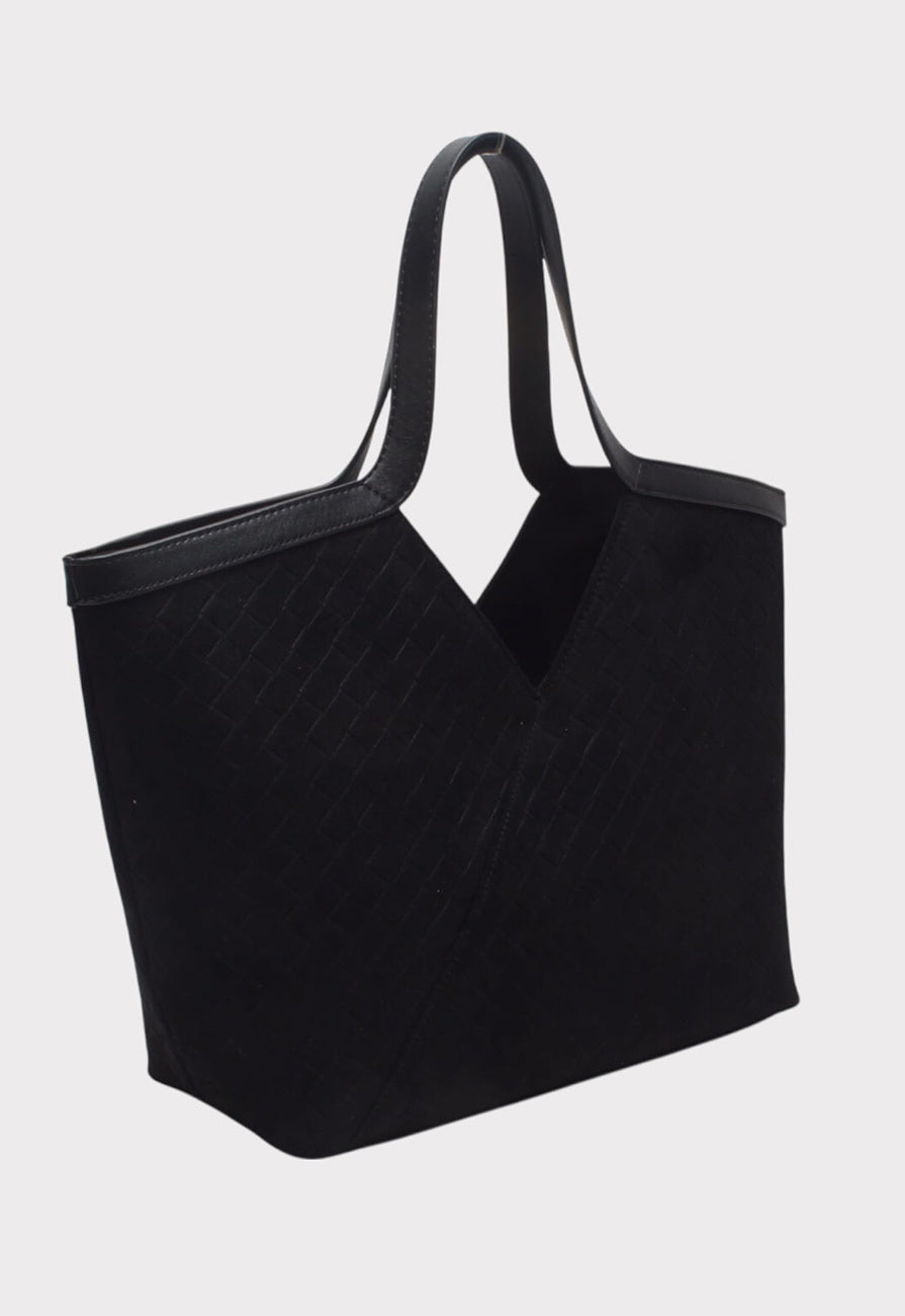 Woven Shopper Tas met Dubbele Hengsels
