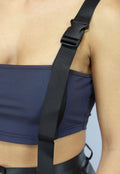 Reflecterende Bandeau Top met Gesp Details
