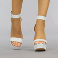 Zilveren Glitter Plateau Sandaletten met Open Teen
