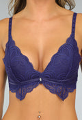 Navy Soft Bra met Kanten Design