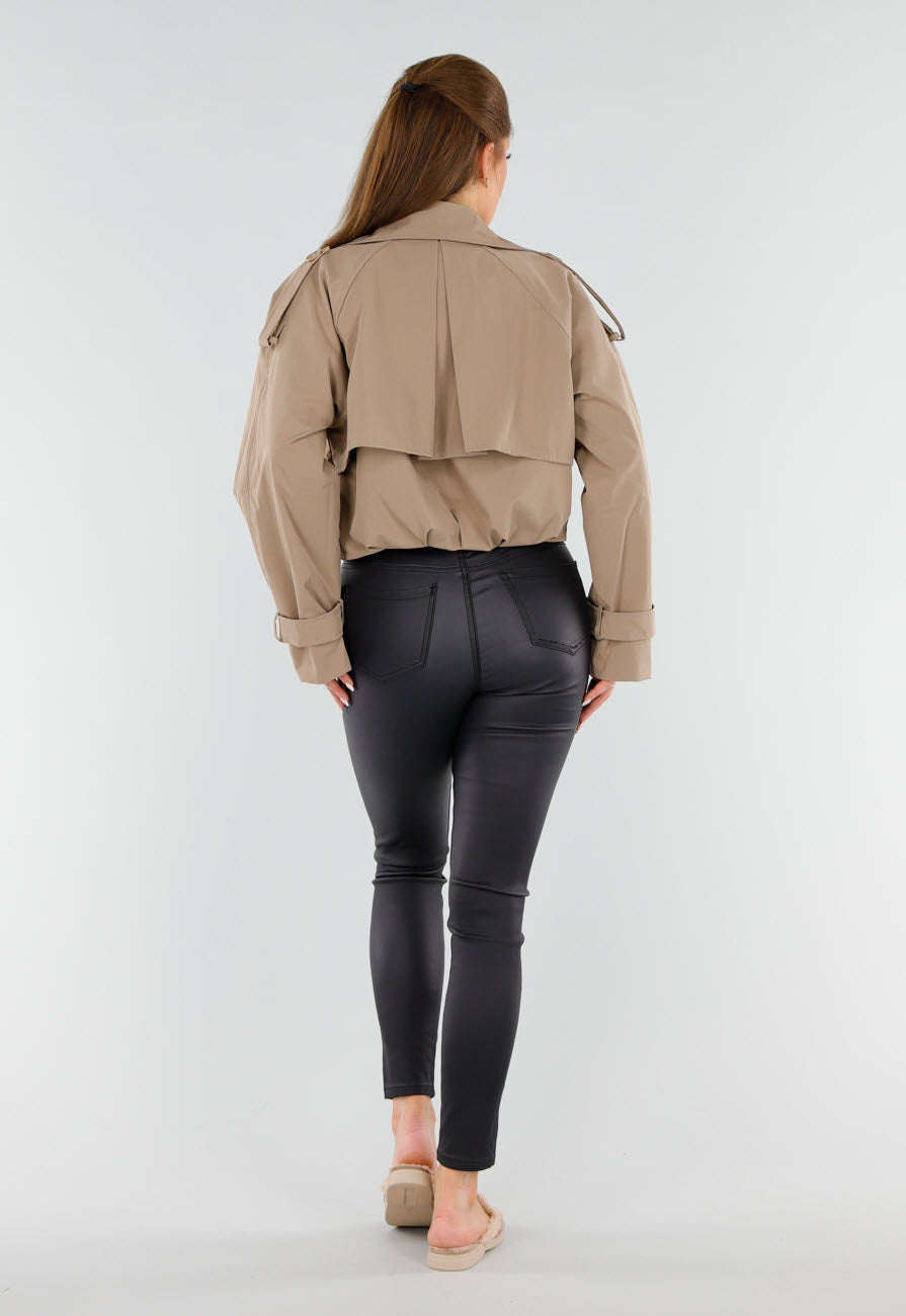 Taupe Teddy Instappers met Goudkleurig Detail