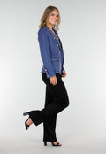Donkerblauwe Jeans Blazer met Buttons