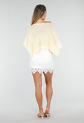 Butter Yellow Gebreide Poncho Trui met Wijde Pasvorm
