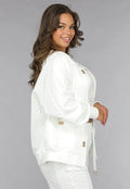 Witte Two Piece met Kabelpatroon