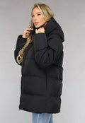 Zwarte Puffer Jas met Afritsbare Capuchon