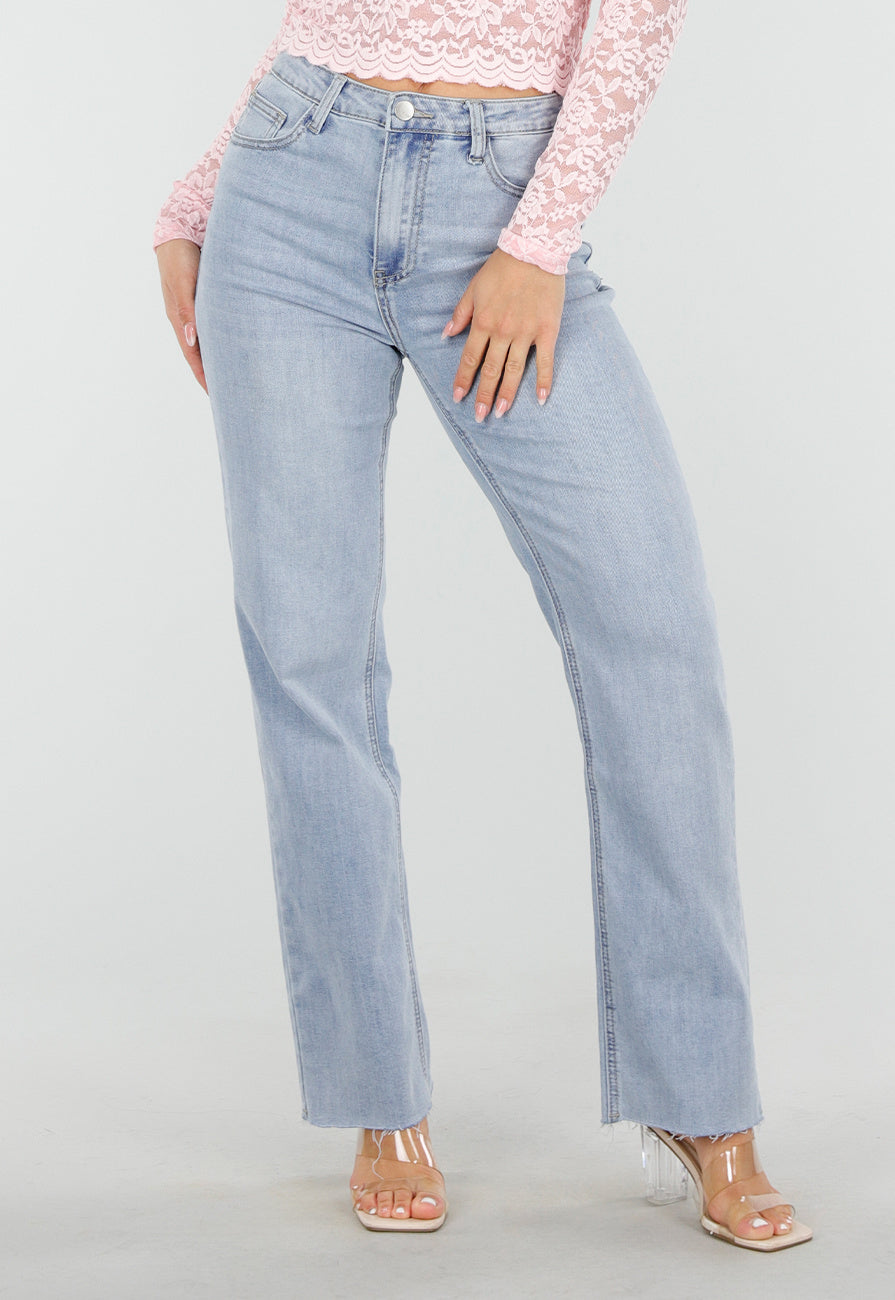 Redial Jeans  Lichtblauwe High Waist Straight Leg Jeans