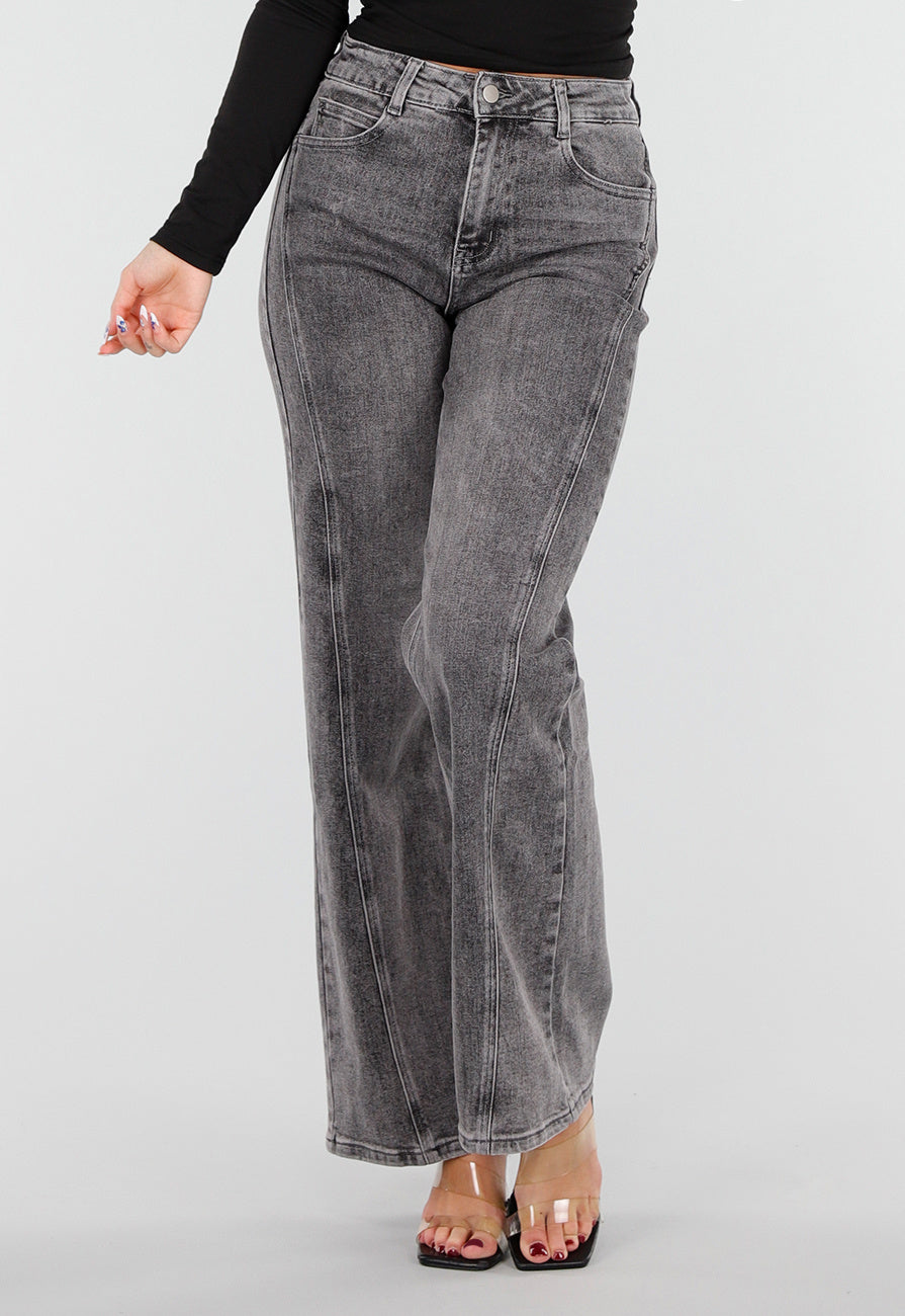 Redial Jeans  Grijze Straight Leg Jeans met Rechte Pijpen en Subtiele Wassing