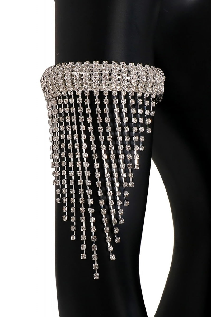 Zilveren Waterval Strass Armsieraad