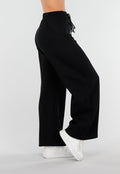 Zwarte Barrel Fleece Joggingbroek met Stretch