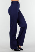 Super Stretch Straight Leg Navy Blauwe Pantalon