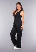 Zwarte Gilet Suit met Statement Knopen