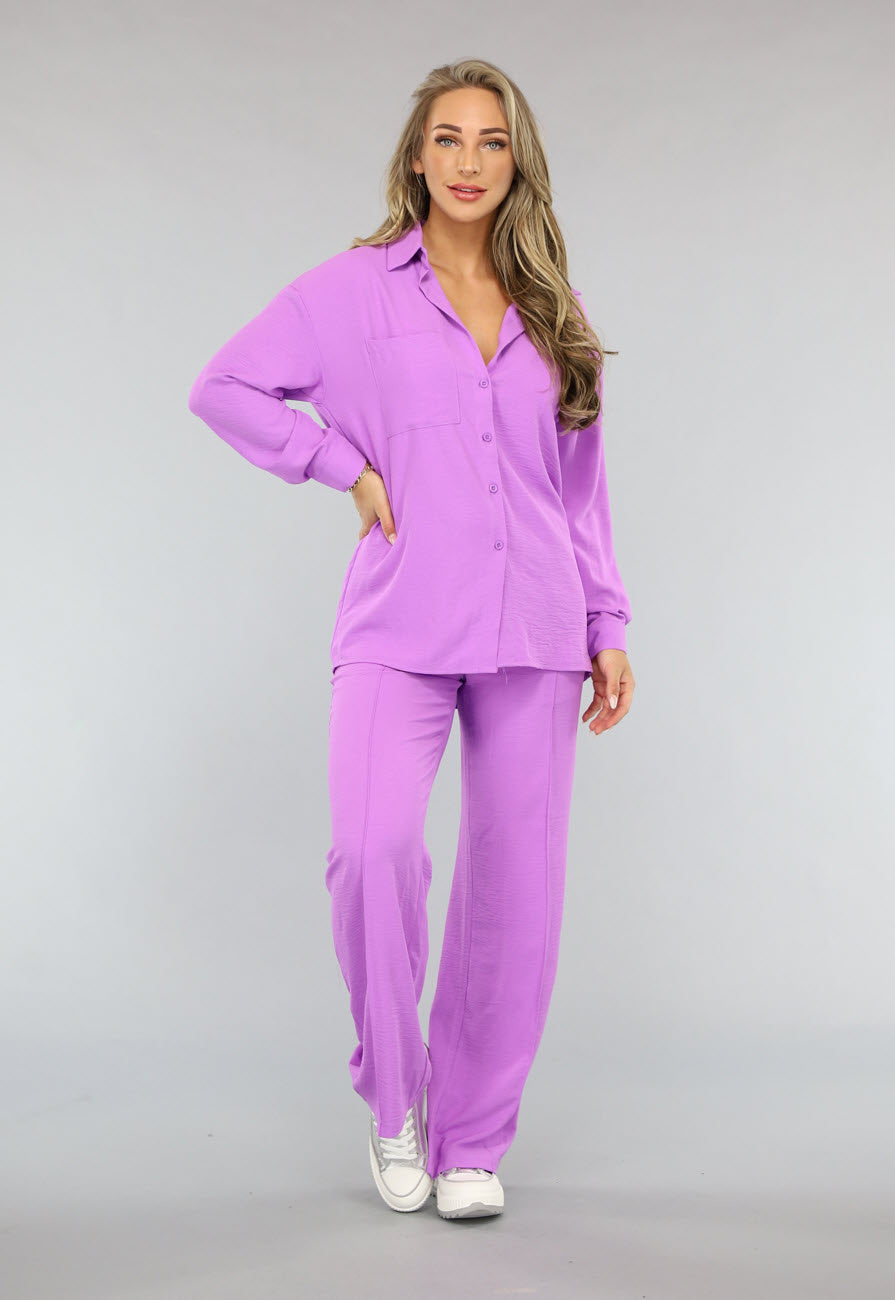 Lila Co Ord Set met Pantalon
