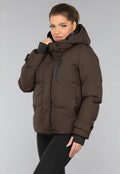 Korte Bruine Winterjas met Capuchon