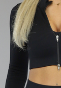 Zwart Longsleeve Sportvestje van Ribstof