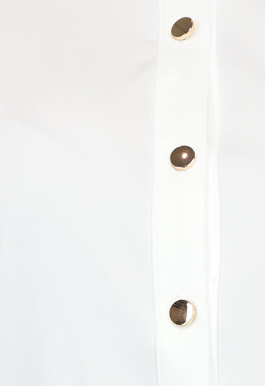 Elastische Witte Longsleeve Blouse
