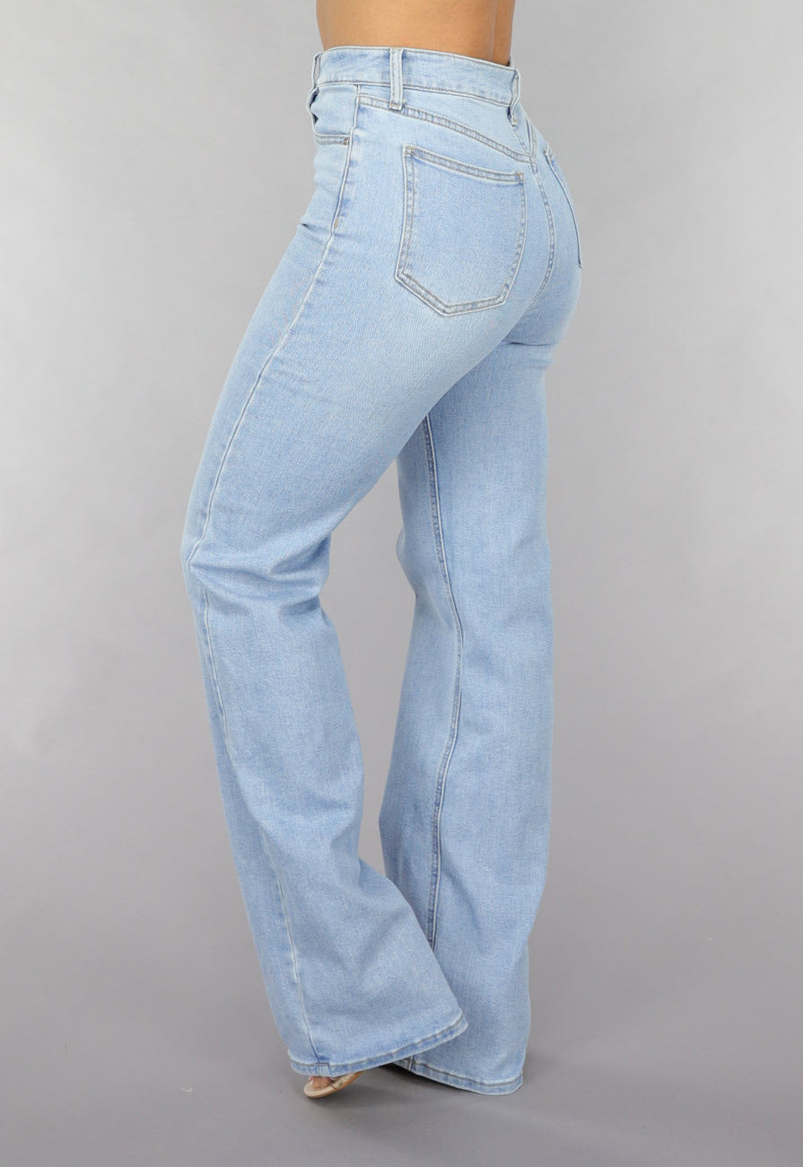 Redial Jeans  Tall High Waist Lichtblauwe Straight Leg Jeans