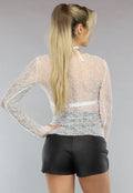 Witte Longsleeve See Through Top
