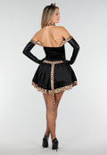 Panterprint Katten Kostuum met Ruffle Rok en Stretch