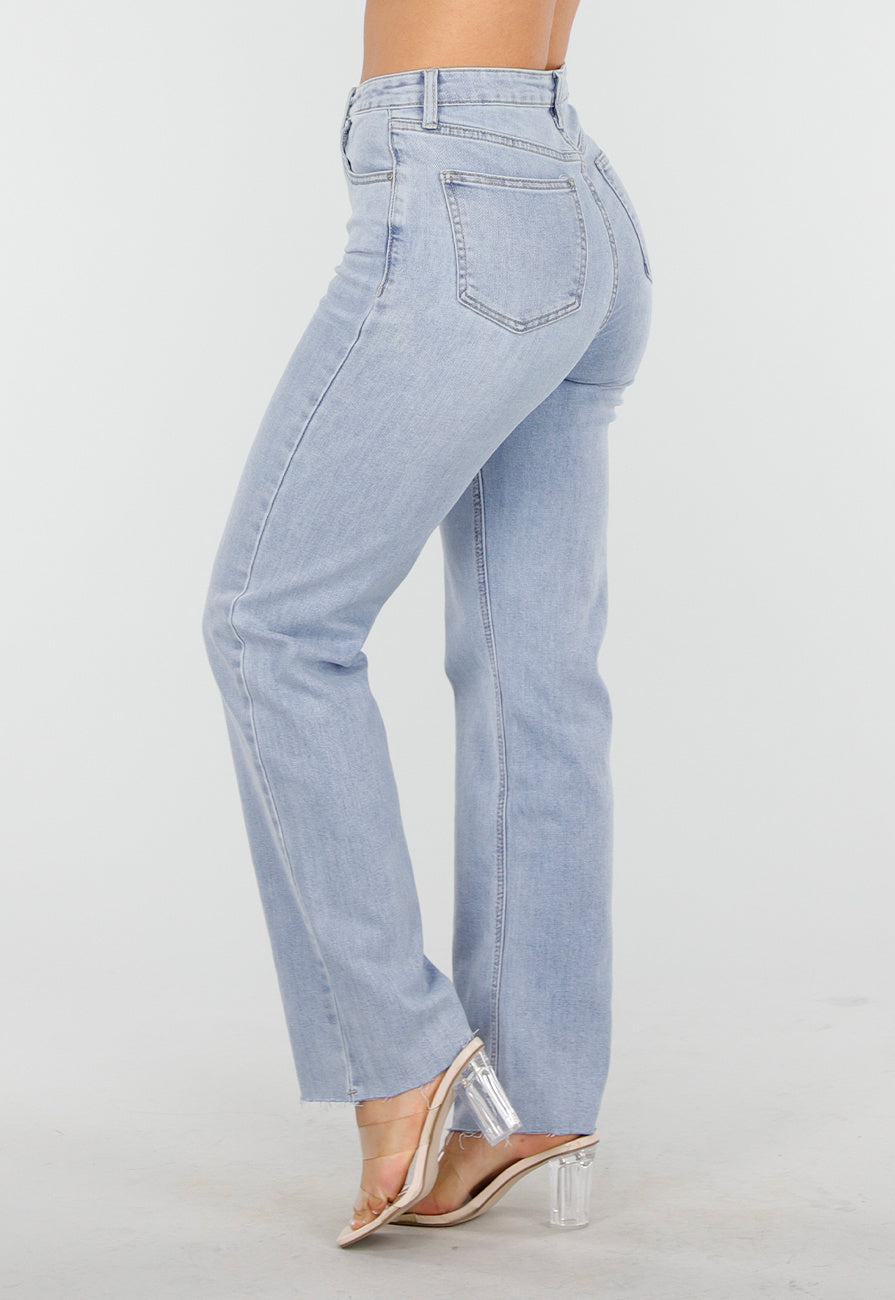 Redial Jeans  Lichtblauwe High Waist Straight Leg Jeans