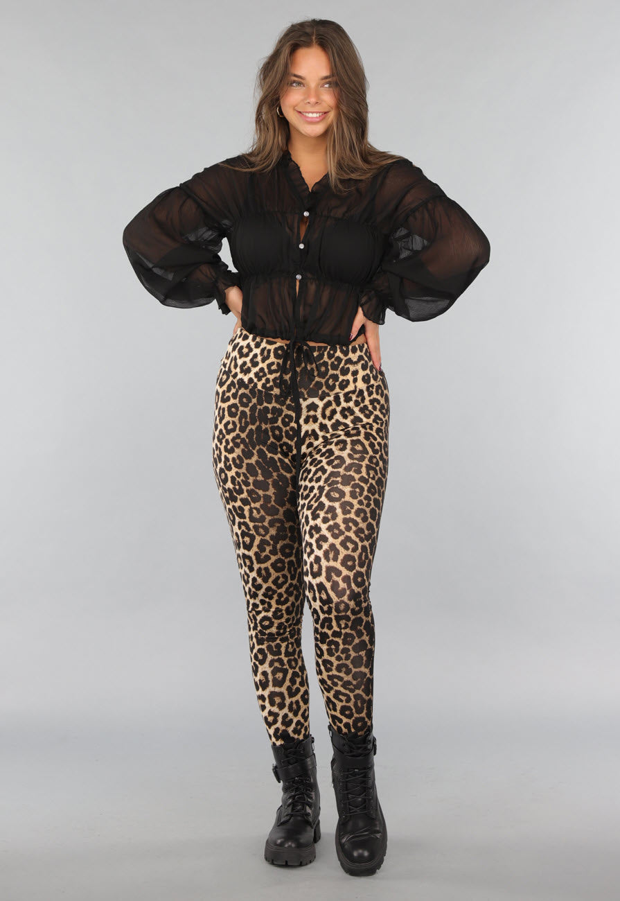 Legging met Luipaardprint en Stretch