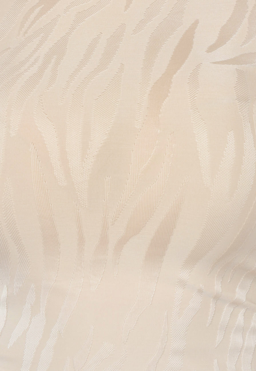 Longsleeve Taupe Top met Zebraprint en Col