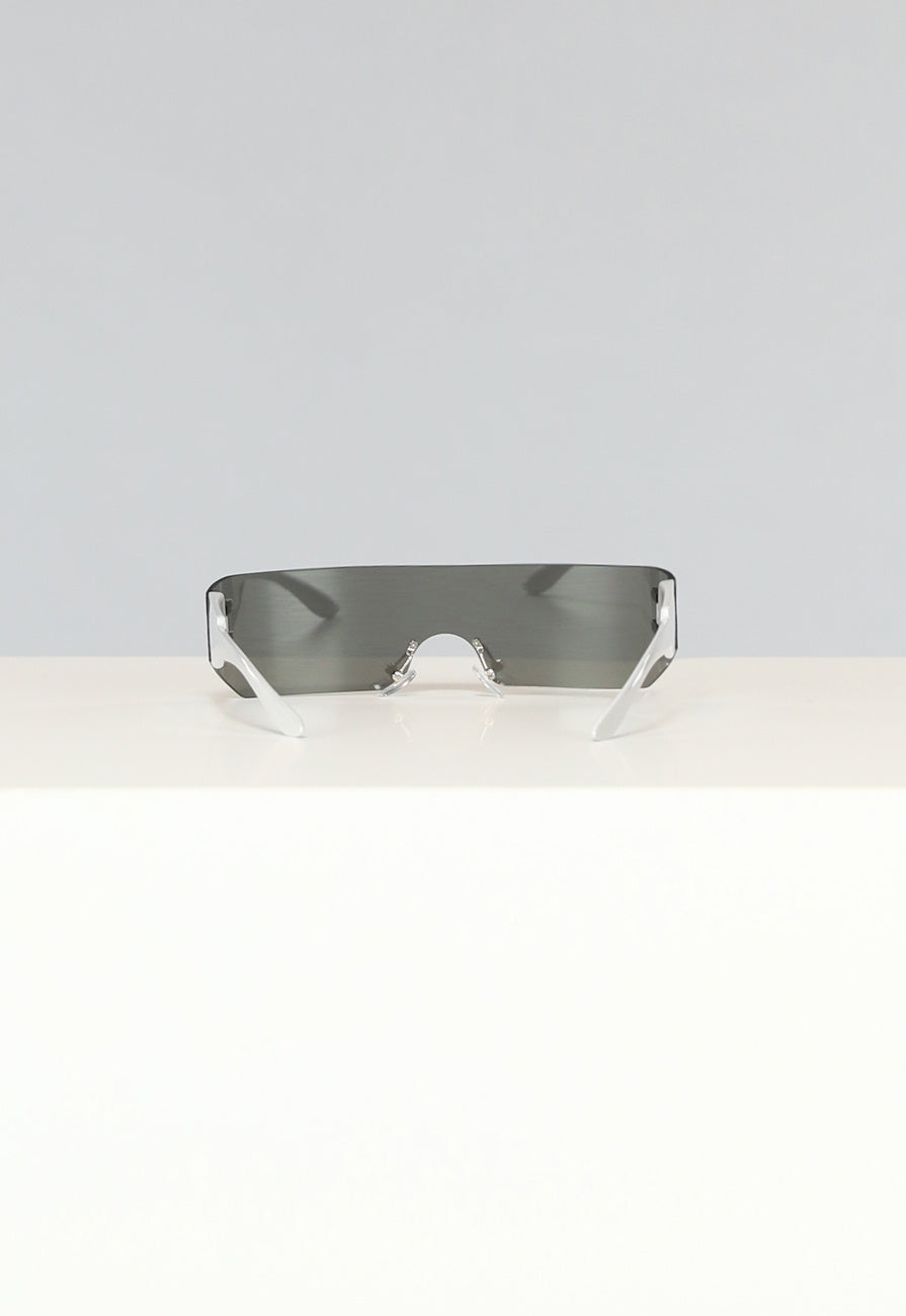 Witte Festival Bril met Spiegelglas