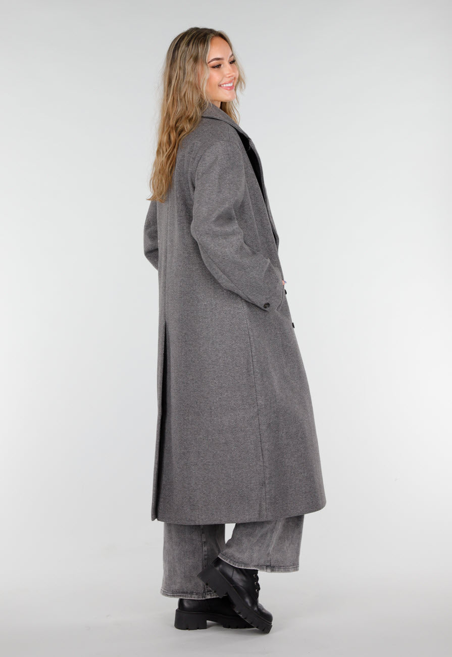 Lange Grijze Trenchcoat