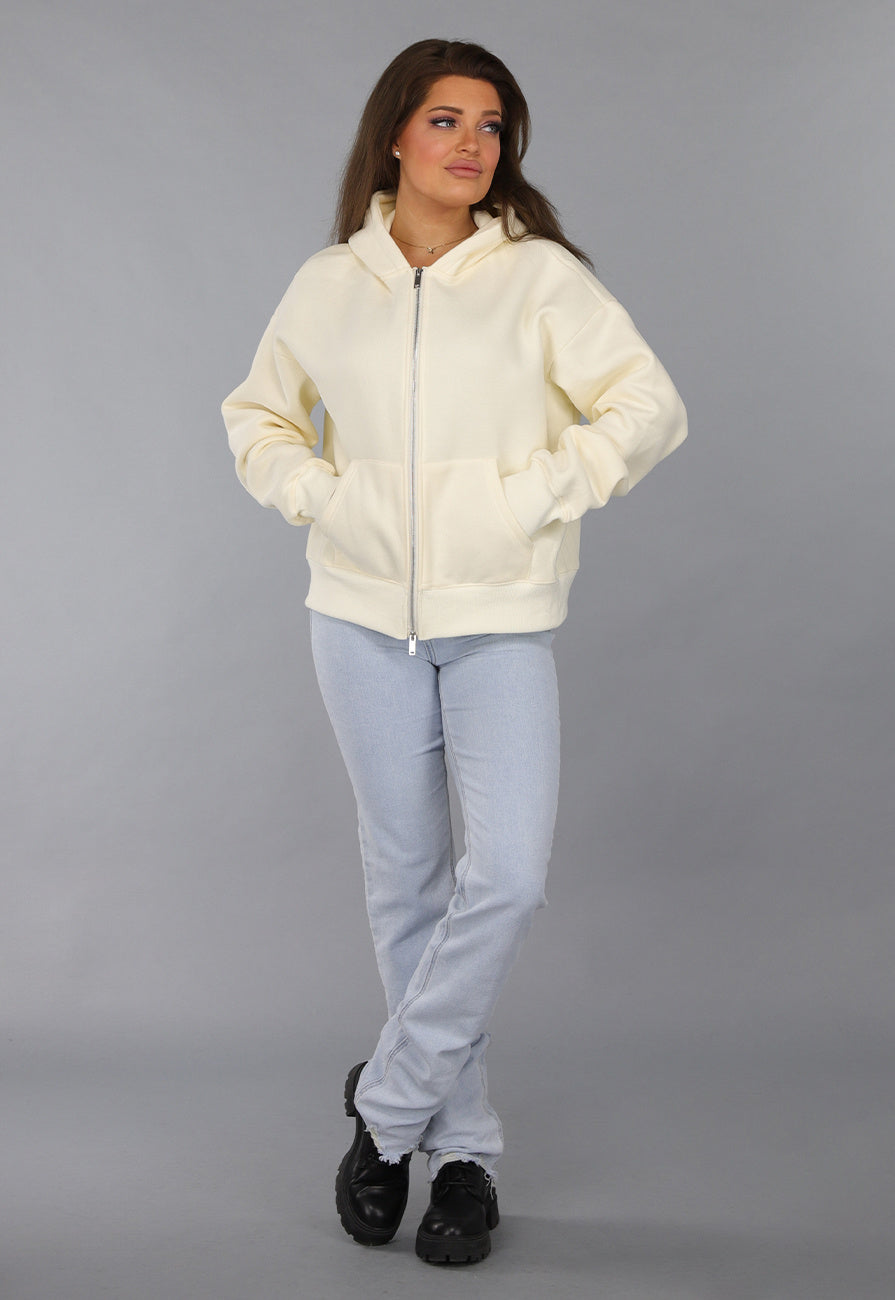 Oversized Ecru Vest met Steekzakken