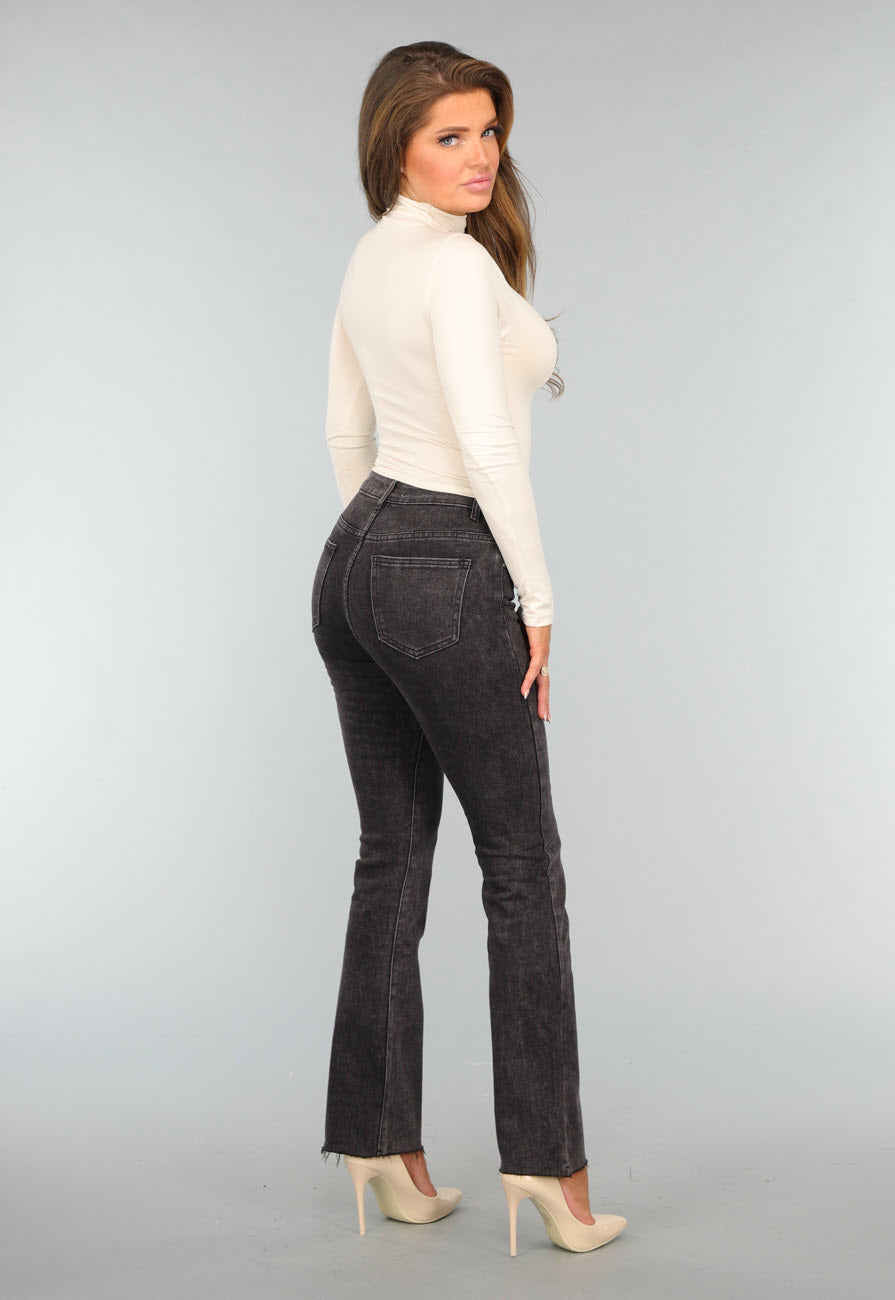 Beige Zachte Turtleneck Top met Lange Mouwen