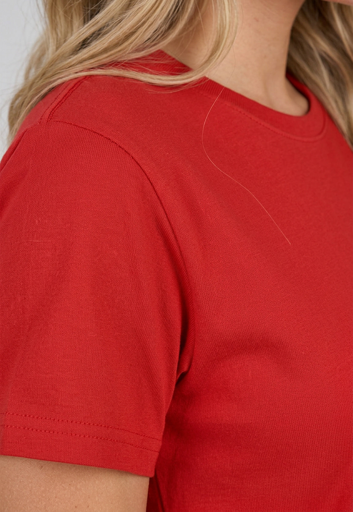 Rood Basic T-Shirt met Lichte Stretch