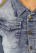 Denim Jumpsuit met Pofmouwen