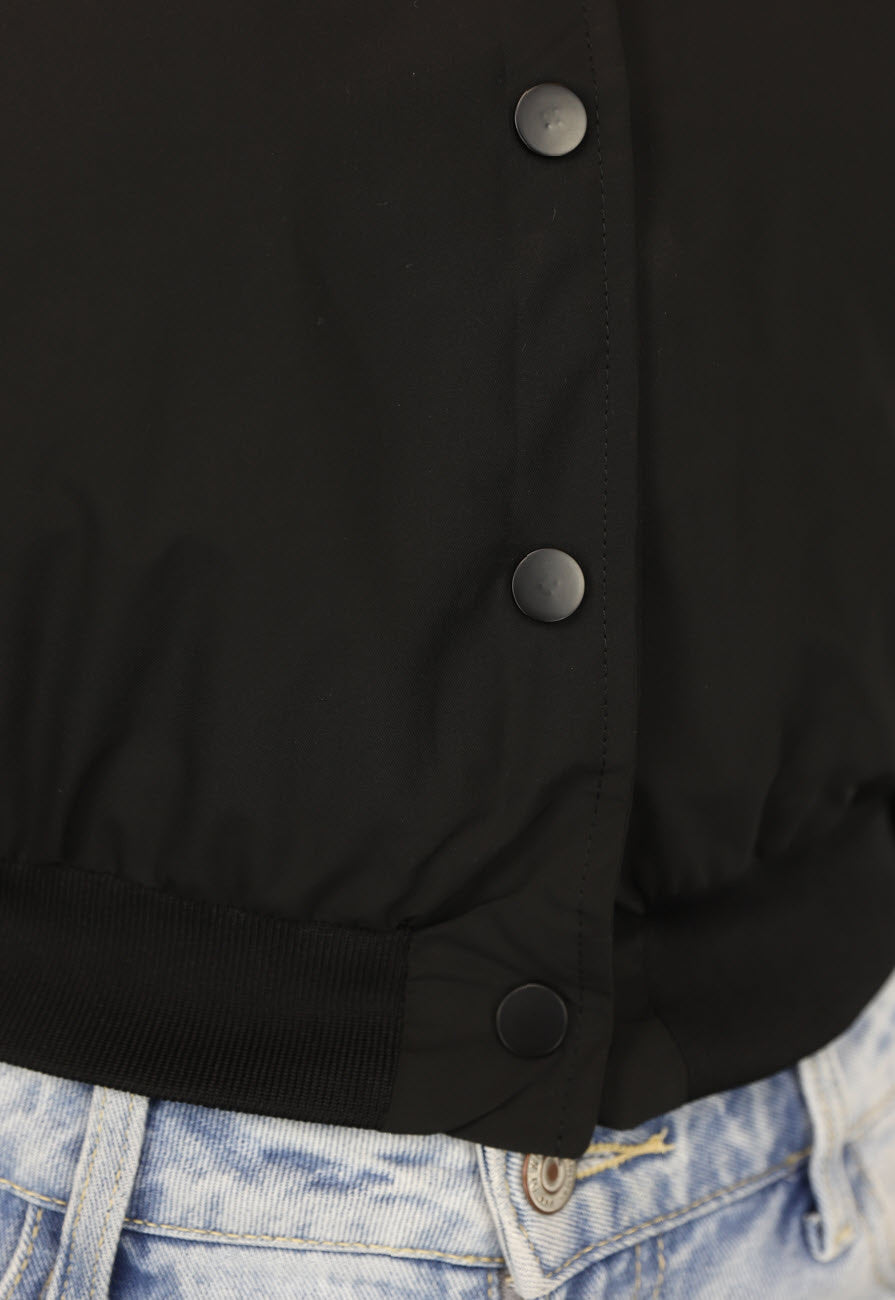 Zwarte Cropped Bomber Jacket