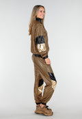 Goud Zwart Gabber Pak met Retro Glans en Sportieve Stretch