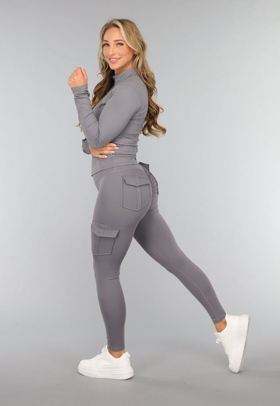 Donkergrijze Gymset met Scrunch